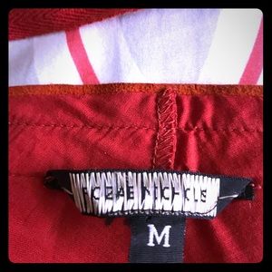 Genuine leather red skirt